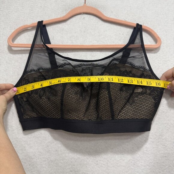 Soma Bralette Womens XL Mesh Lace Wirefree Curvy Scoop Neck Bra - Picture 2 of 7